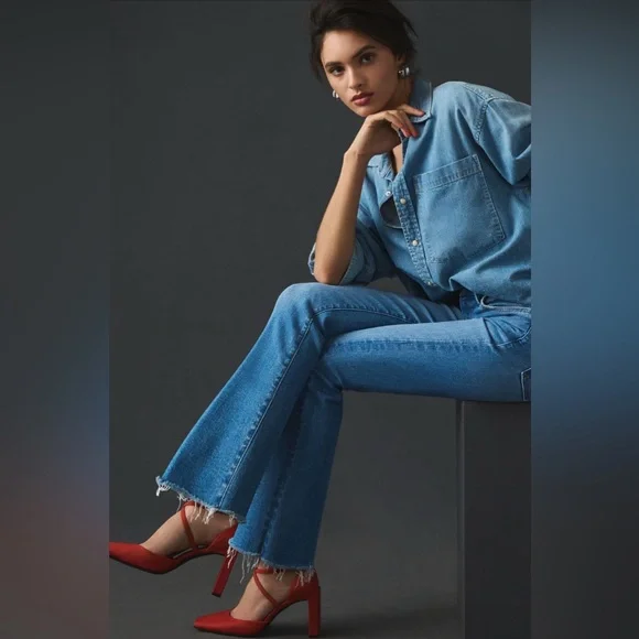 MOTHER The Hustler High-Rise Ankle Fray Jeans - size 25 - excellent condition - Picture 5 of 10